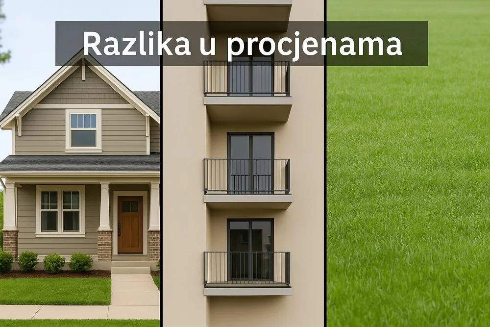 Koja je razlika kod procjene različitih nekretnina: stan ili kuća ili zemljište